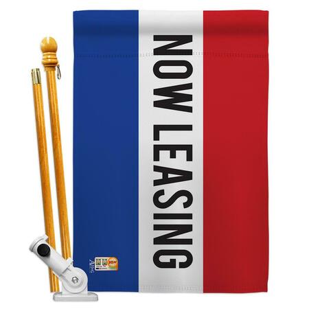COSA 28 x 40 in. Now Leasing Special Occasion Merchant Impressions Decorative Vertical House Flag Set CO4122965